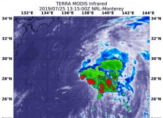 NASA’s terra satellite finds tropical storm 07W’s strength on the side