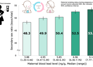 Maternal lead exposures correlated with sex ratios of offspring