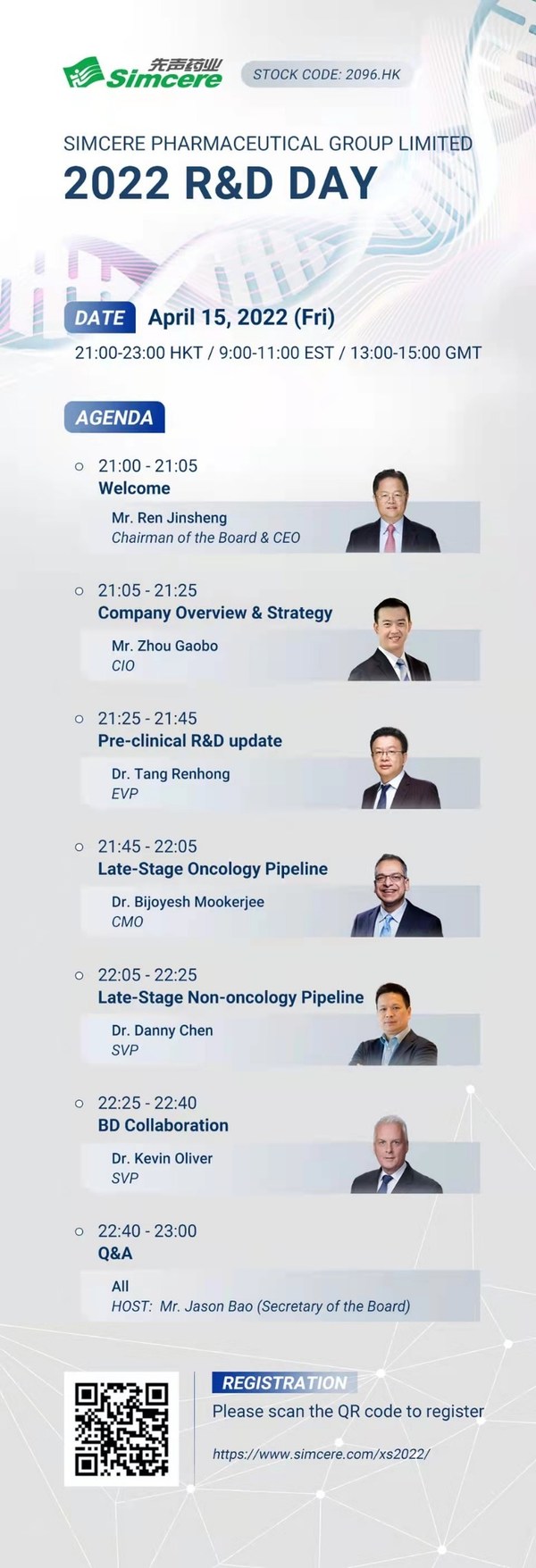 SIMCERE PHARMA (HK.2096) to host 2022 R&D Day