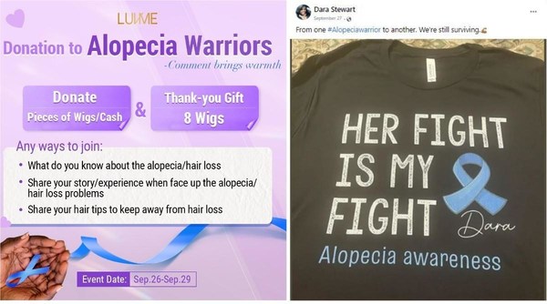 Luvme Cares for Women’s Health in Alopecia & Breast Cancer Themed Charity Events