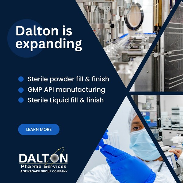 Dalton Announces Major Expansion in Commercial Sterile Manufacturing