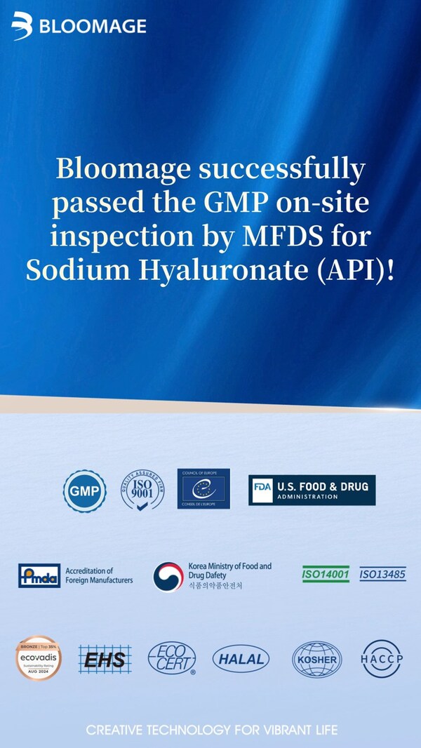 Bloomage Passes GMP Audit by South Korea’s MFDS, Strengthening its Global Quality Assurance