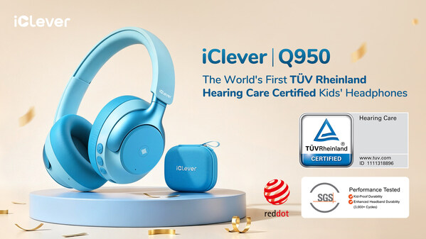 iClever Launches the Q950, the World’s First TÜV Rheinland Hearing Care Certified Kids’ Headphones